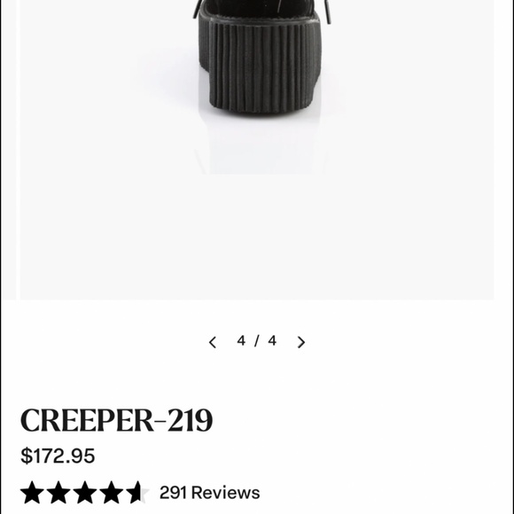 Demonia Creeper 219 Black Velvet size 8 - Picture 5 of 6